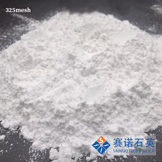 Un grado 325f Sio2 99,95% de pureza en polvo de sílice fundida con buena resistencia al choque térmico